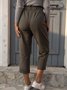 Casual Vintage Solid Cotton Washed Pants