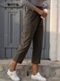 Casual Vintage Solid Cotton Washed Pants