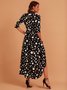 Black Polka Dots Vintage Tc Weaving Dress
