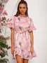Floral Polyester Cotton Casual Weaving Dress