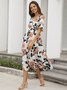 Floral Casual Short Sleeve Weaving Dress