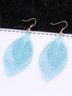 Fashion Double Leaf Pendant Drop Earrings Simple Retro Alloy Leaf Earrings