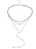 Stellar Collar Rhinestone 3-Layered Necklace Lobster Claw Clasp Beads Chain