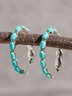 Turquoise Hoop Earrings Ethnic Boho Vintage Jewelry