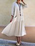 Casual Crew Neck 3/4 Sleeve Cotton Casual Dress
