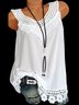 Vintage Sleeveless Casual Solid Tank Top