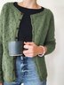 Women Plus Size Long Sleeve Cotton-Blend Vintage Sweater Cardigans