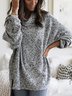 Women Casual Long Sleeve Crew Neck Solid Pullover Knit Sweater