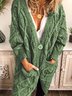 Casual Long Sleeve Plain Sweater Coat