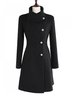 Solid Buttoned Vintage Coat Stand Collar Jacket