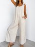 Roselinlin Casual Plus Size Sleeveless Jumpsuit Pantsuit Overalls