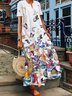 Women Caftan V-Neck Holiday Maxi Dress