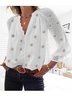 Printed Casual Floral V Neck Blouse