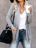 Women Long Sleeve Open Front Cardigan Chunky Knit Draped Sweater Outwear with Pockets