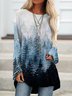 Loose casual round neck forest print Sweatshirts