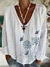 V Neck Long Sleeve Casual Top