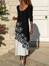 Floral Casual Crew Neck Dress