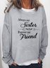 Letter Printed Crew Neck Shift Casual Long Sleeve Shirt & Top