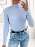 Vacation Plain Winter Mid-weight Daily Long sleeve Fit Turtleneck Regular Sweater for Women
