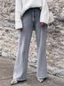 Drawstring Knit Loose Pants