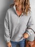 Plain Loose Off Shoulder Basics Sweatshirt