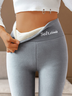 Women Casual Fleece Lined High Waist Athletic Tummy Control Stretch Basics Solid Workout Leggings