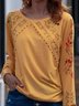 Yellow Floral Casual Tops