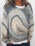 Abstract Casual Ombre Long Sleeve T-shirt