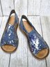 Silver Splatter Print Elastic Comfort Sandals