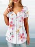 Floral Casual Loose Short Sleeve Top