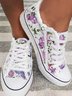 Floral Light Lace Up Canvas Sneakers