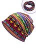Scarf/Hat Dual Purpose Ethnic Pattern/Paisley Pattern Knitted Hat