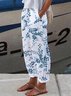 Casual Leaf Autumn Loose Elastic Band Long H-Line Regular Regular Size Casual Pants for Women
