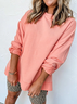 Casual Plain Autumn Polyester Micro-Elasticity Daily Loose H-Line Regular Sweatshirts for Women
