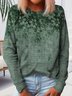 Women Casual Floral Autumn Micro-Elasticity Daily Pullover Long sleeve Regular Regular Sweatshirts