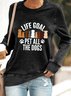 Casual Text Letter Loose Sweatshirt