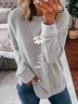 Casual Floral Autumn Daily Loose Long sleeve Crew Neck Regular H-Line Sweatshirt for Women