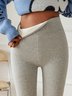 Plain Winter Simple Natural High Elasticity Daily Slim fit Pants H-Line Regular Size Leggings for Women