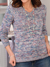 Casual Ombre Winter Daily Long sleeve Wool/Knitting Regular H-Line Medium Elasticity Sweater for Women