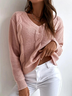 Casual Solid Cable Knit Sweater