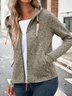 Women Casual Plain Winter Natural Regular Fit Open Front Regular H-Line Regular Size Jacket