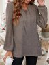 Loose V Neck Casual Sweatshirt
