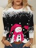 Christmas Snowman Crew Neck T-Shirt