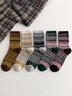 Retro Ethnic Pattern Striped Wool Socks Random Color for Women (1 Pair)