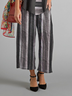 Casual Loose Striped Wide leg Linen Pants