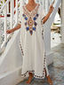 Boho Loose V Neck Floral Dress