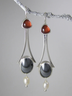 Vintage Gemstone Pearl Earrings Ethnic Jewelry