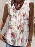 Ruched Casual Floral Shirt
