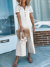 V Neck Plain  Casual Jumpsuit