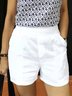 Loose Linen Vacation Plain Shorts